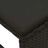 vidaXL Градински Софа Комплект с възглавница 6 pcs Черно полиратан
