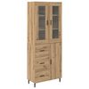 vidaXL Висок шкаф 2 pcs Дъб 69,5 x 34 x 180 см Инженерно дърво