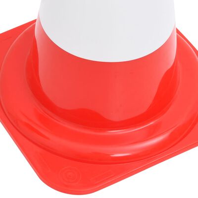 vidaXL Светлоотразителни трафик конуси, 20 бр, червено и бяло, 50 см