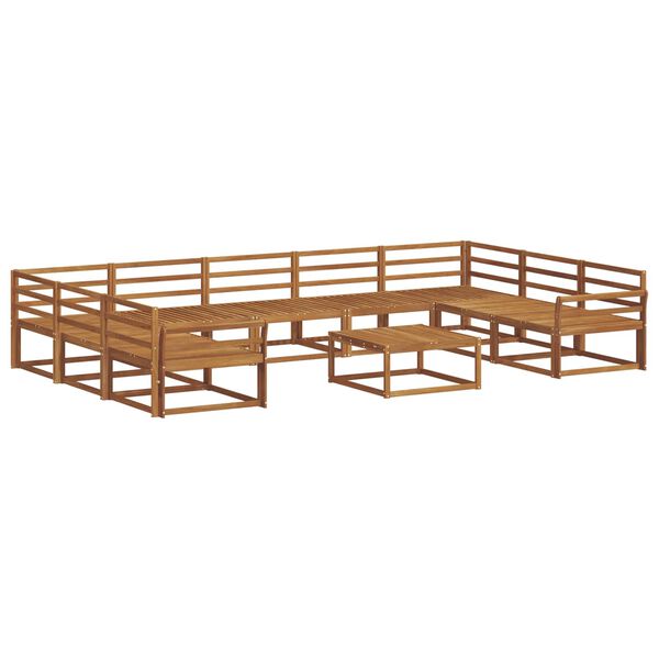 vidaXL Комплект дивани за открито 10 pcs Естествен