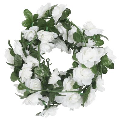 vidaXL Гирлянди от изкуствени цветя 6 бр бели 240 см