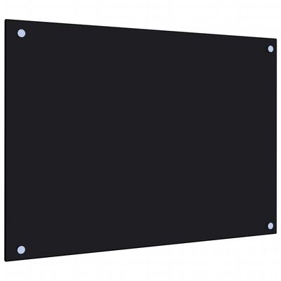 vidaXL Кухненски гръб, черен, 70x50 см, закалено стъкло