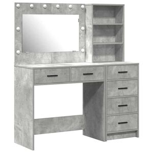 vidaXL Тоалетка с чекмедже Сив 78.5 x 41 x 135 см Инженерно дърво