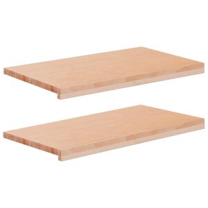 vidaXL Парапети за прозорци 2 бр. Натурално 70 x 40 x 2 cm Солидно бук
