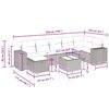 vidaXL Градински диван с възглавници, 7 части, бежов полиратан