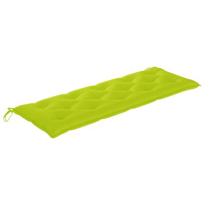 vidaXL Пейка Батавия с яркозелено възглавница, 150 см, тик масив