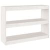 vidaXL Библиотека разделител за стая, бяла, 100x30x71,5 см, бор масив