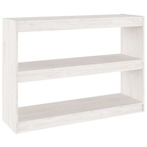 vidaXL Библиотека разделител за стая, бяла, 100x30x71,5 см, бор масив