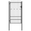 vidaXL Врата за ограда ASTEN 100 x 175 cm Метал Черно С ключалка