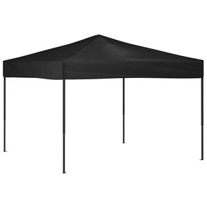 vidaXL Сгъваема парти палатка, черна, 3x3 м