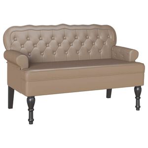 vidaXL Пейка Честърфилд Капучино 119,5 x 64,5 x 75 см Изкуствена