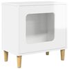 vidaXL Къща за котки Гланц бяло 51 x 30 x 52 см Инженерна дървесина