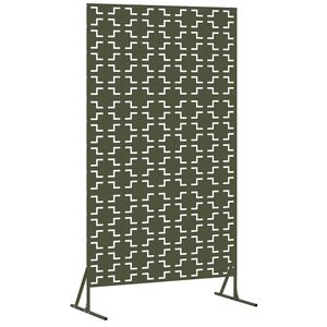 vidaXL Екран за уединение 100 x 50 x 180 см Стомана Маслиненозелено