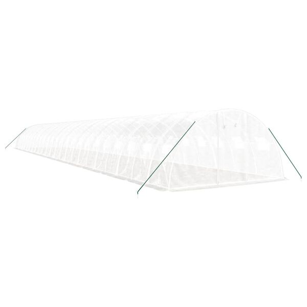 vidaXL Оранжерия със стоманена рамка бяла 96 м&sup2; 24x4x2 м
