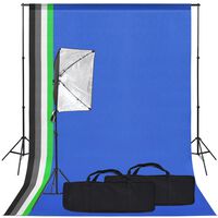 vidaXL Фотографски комплект за студио със софтбокс светлини и фонове