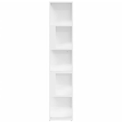 vidaXL Ъглов шкаф, бял гланц, 33x33x164,5 см, ПДЧ