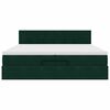 vidaXL Османска легло с матраци и LED, тъмнозелено, 200x200 см, кадифе