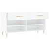 vidaXL Пейка за обувки, бяла, 102x35x55 см, инженерно дърво