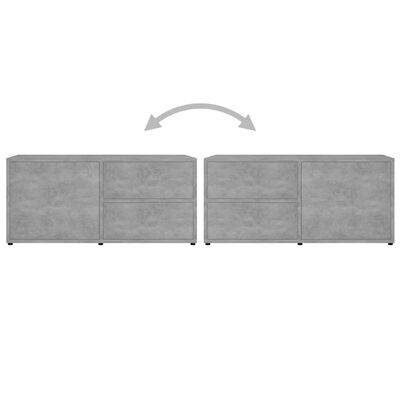 vidaXL ТВ шкаф, бетонно сив, 80x34x36 см, ПДЧ