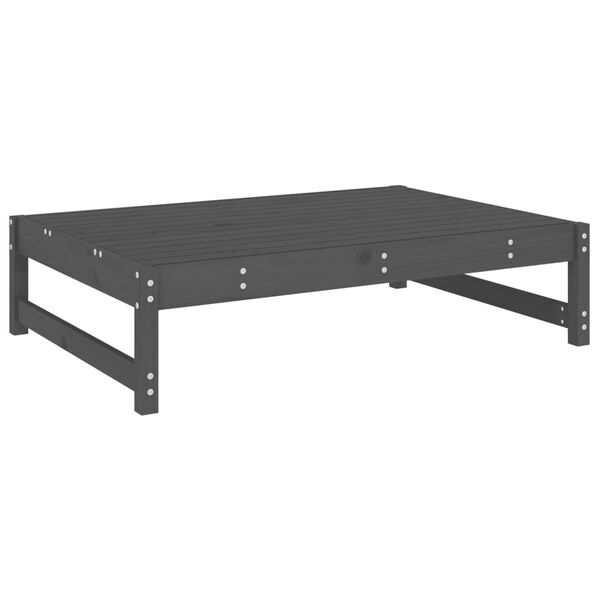 vidaXL Градинска табуретка, сива, 120x80 см, борова дървесина масив