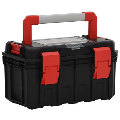 vidaXL Кутия за инструменти черно и червено 45x28x26,5 см