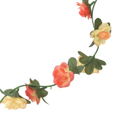 vidaXL Гирлянди от изкуствени цветя 6 бр роза и шампанско 240 см