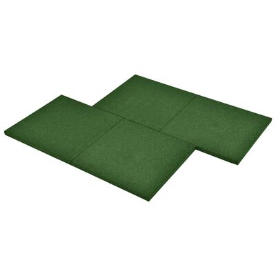 vidaXL Ударопоглъщащи каучукови плочи, 6 бр, 50x50x3 см, зелени