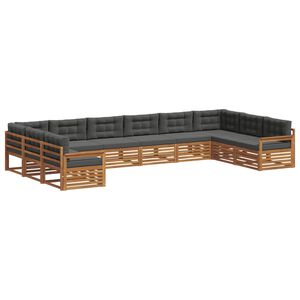 vidaXL Комплекти дивани с възглавница 9 pcs Натурален и Антрацит