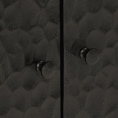 vidaXL Нощно шкафче, черно, 50x33x60 см, мангово дърво масив