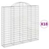 vidaXL Габионни кошници арка 18 бр 200x30x180/200см поцинковано желязо