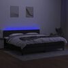 vidaXL Боксспринг легло с матрак и LED, черна, 200x200 см, плат