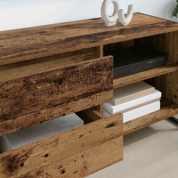 vidaXL ТВ шкаф Старо дърво 100 x 36 x 49,5 см Инженерно дърво