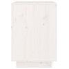 vidaXL Нощно шкафче, бяло, 40x35x50 см, борово дърво масив
