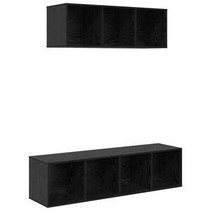 vidaXL Комплект ТВ шкаф 2 pcs Черния дъб Инженерно дърво