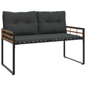 vidaXL Дървена слоеста пейка 114 x 55 x 77 см Димирано сиво