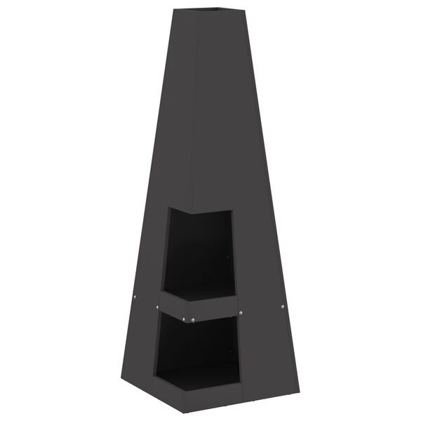 vidaXL Огнище Черно 35 x 35 x 100 см Стомана
