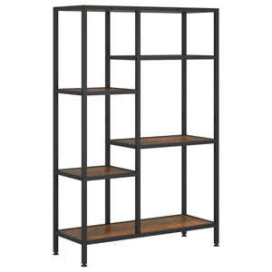 vidaXL Етажерка за книги 80x30x120 см стомана и инженерно дърво