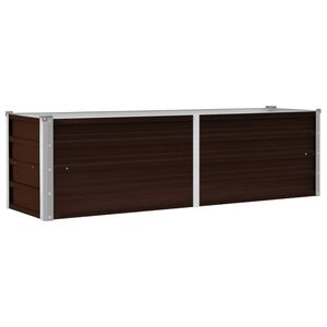 vidaXL Градинска висока леха кафява 160x40x45 см поцинкована стомана