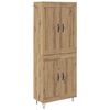 vidaXL Висок шкаф Дъб 69,5 x 34 x 180 см Инженерна дървесина