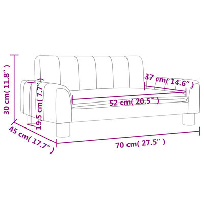 vidaXL Детски диван, таупе, 70x45x30 см, текстил