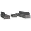 vidaXL Градински комплект за отдих, 8 части, полиратан, сив
