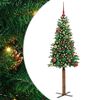 vidaXL Тясно коледно дърво Зелен 150 cm ПВЦ и масивно борово дърво