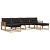 vidaXL Комплект дивани за открито с възглавница 6 pcs Бяло и черно