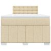 vidaXL Боксспринг легло с матрак, кремаво, 120x200 см, плат