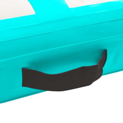 vidaXL Надуваем дюшек за гимнастика с помпа, 200x200x15 см, PVC, зелен