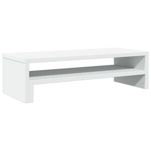 vidaXL Поставка за монитор, бяла, 54x22x15 см, инженерно дърво