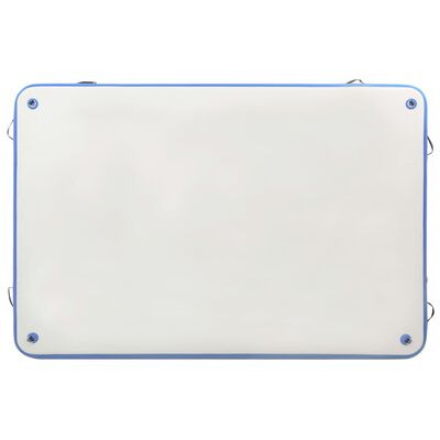 vidaXL Надуваема плаваща платформа, синьо и бяло, 300x150x15 см