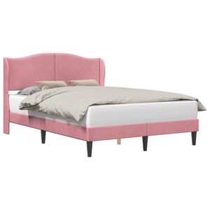 vidaXL Рамка за легло с таблото Розово 140 x 190 cm Кадифе