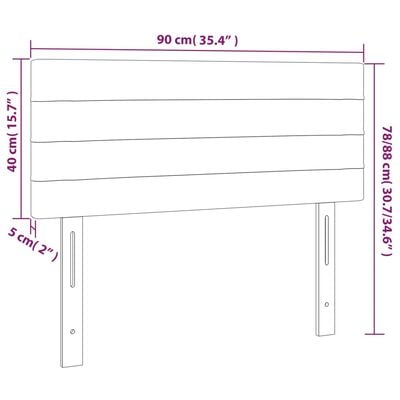 vidaXL Горна табла за легло, таупе, 90x5x78/88 см, плат