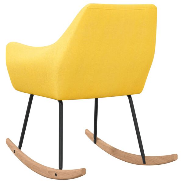 vidaXL Люлеещ се стол, горчица, текстил